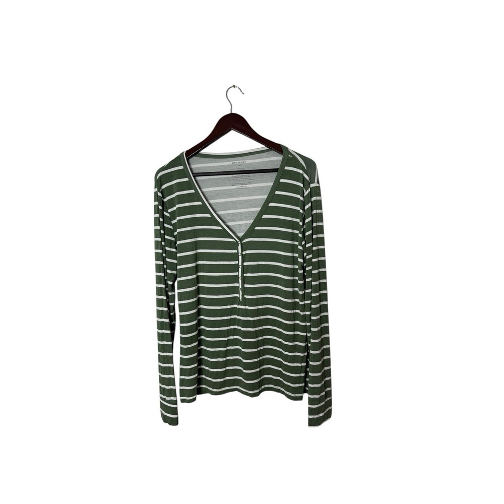 Posh Peanut size 3XL womens green/white stripe PJ Lounge Top womens